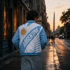 Chaqueta Argentina Celeste y Blanca Vintage Streetwear – Jacket Estilo Futbol Retro para Hombre y Mujer