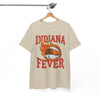 White Smoke Indiana Fever Basketball Tee — Retro Flaming Ball Design