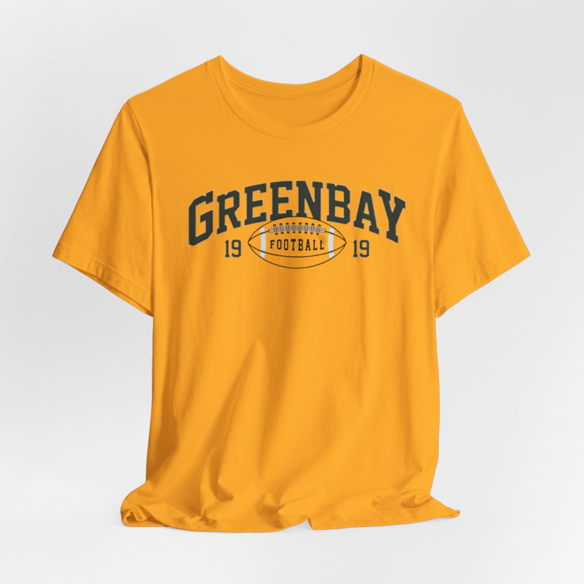 Goldenrod Greenbay Football Vintage Logo Tee