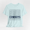 Lavender Cowboys Football Repeat Graphic Tee — Bold Layered Team Shirt