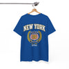 White Smoke New York Athletics Crest T‑Shirt — USA 1985 Vintage Collegiate Tee