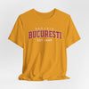 Goldenrod Tricou Bucuresti Romania – Vintage Collegiate Est. 1459 Tee
