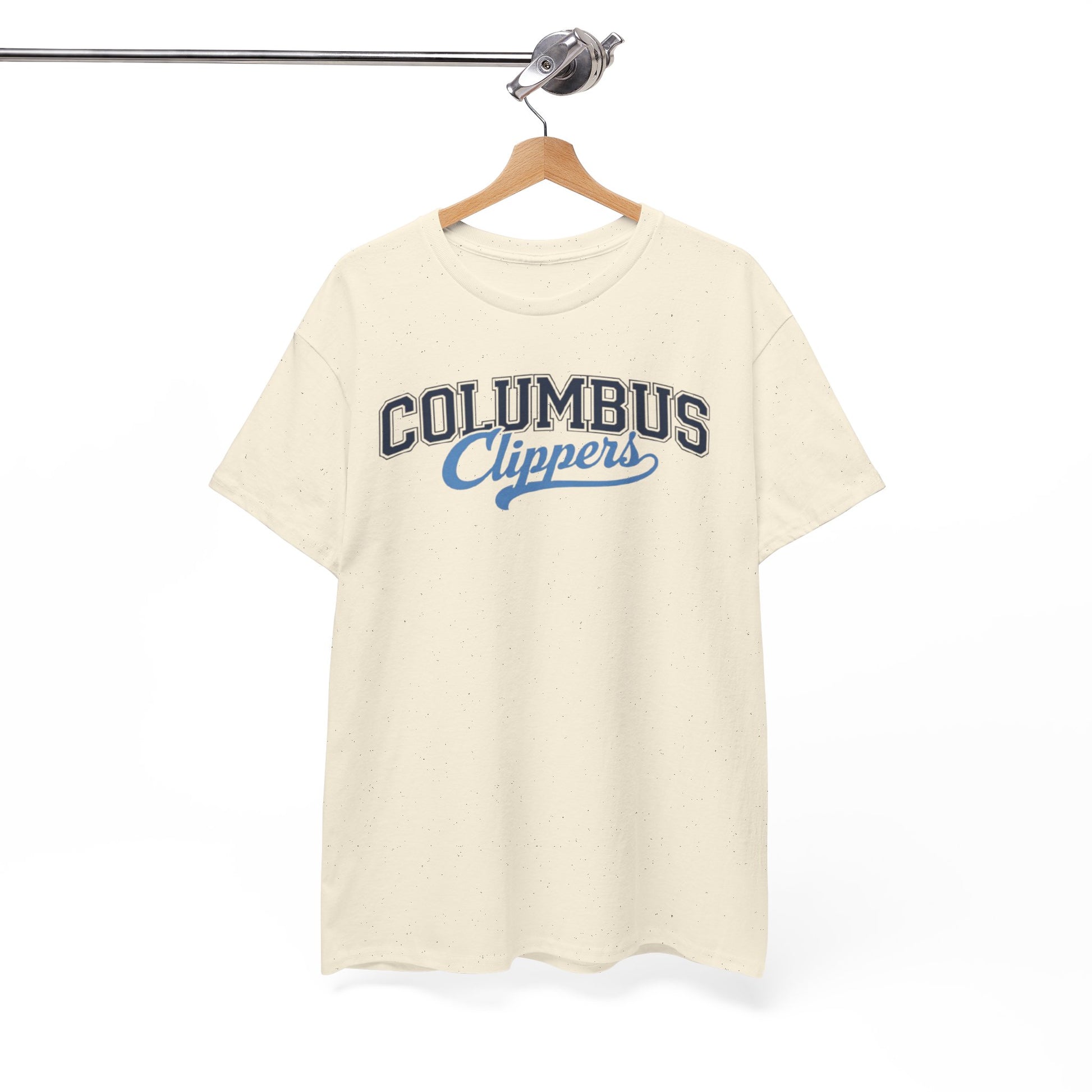 White Smoke Columbus Clippers Baseball Tee — Vintage Script  T-Shirt