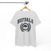 White Smoke Buffalo Crest Tee – Vintage Buffalo Logo T-Shirt