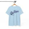 White Smoke Las Vegas Vintage Script T‑Shirt — Retro Casino Tee