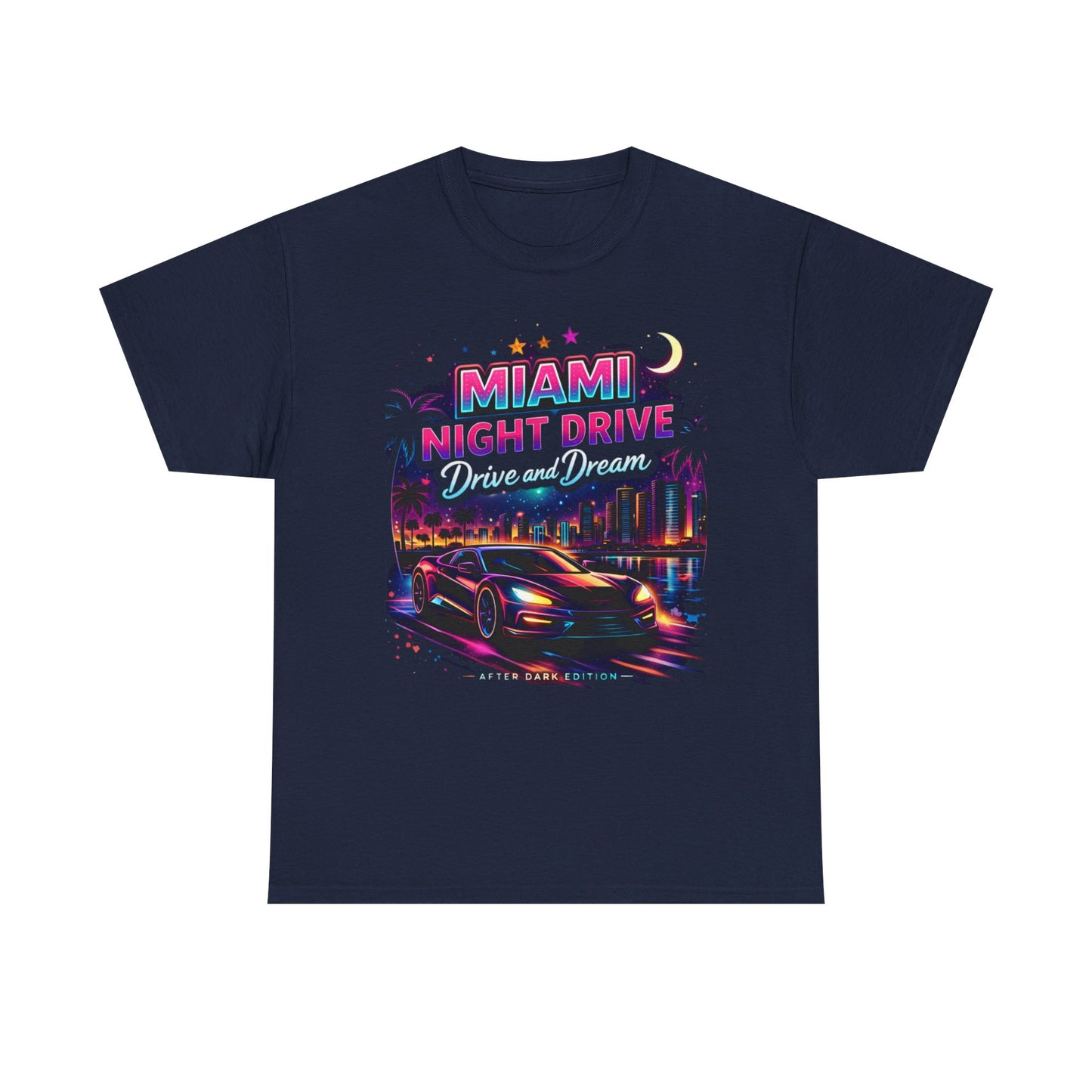 Dark Slate Gray Miami Nights Drive and Dream Graphic T-Shirt – Neon City Oversized Streetwear Tee