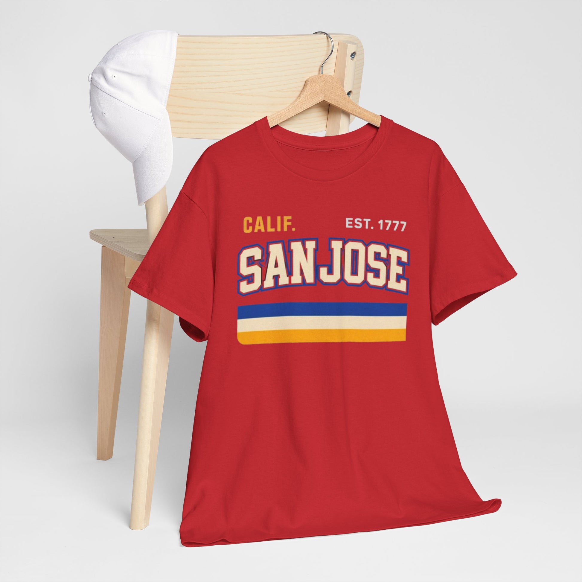 San Jose Retro Stripes Tee — "San Jose" California Est. 1777 Graphic T-Shirt streetwear fashion product image 7