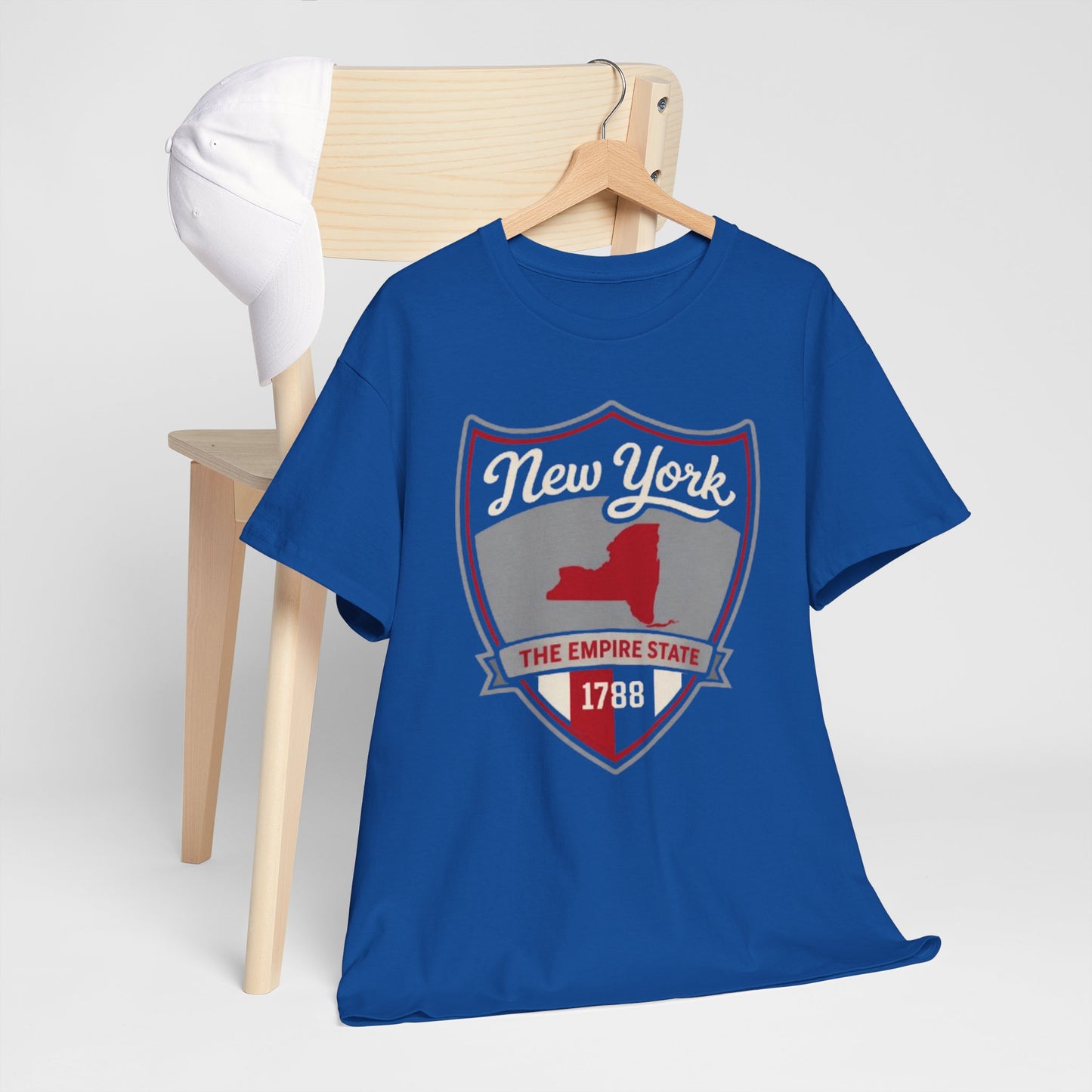New York Shield T‑Shirt — The Empire State 1788 Retro Badge Tee