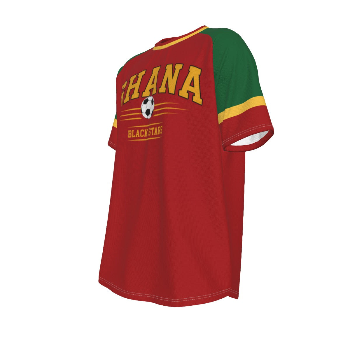 Ghana Soccer T-Shirt Red Green Yellow – Ghana Football Shirt Black Stars Fan Tee streetwear fashion product image 4