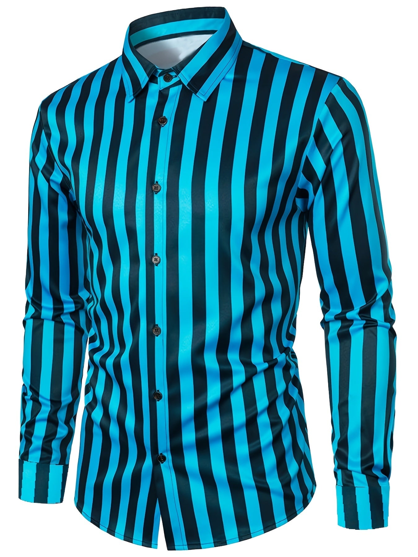 Autumn New Arrival Men's Stylish Striped Long Sleeve Shirt, Slim Fit Casual Top