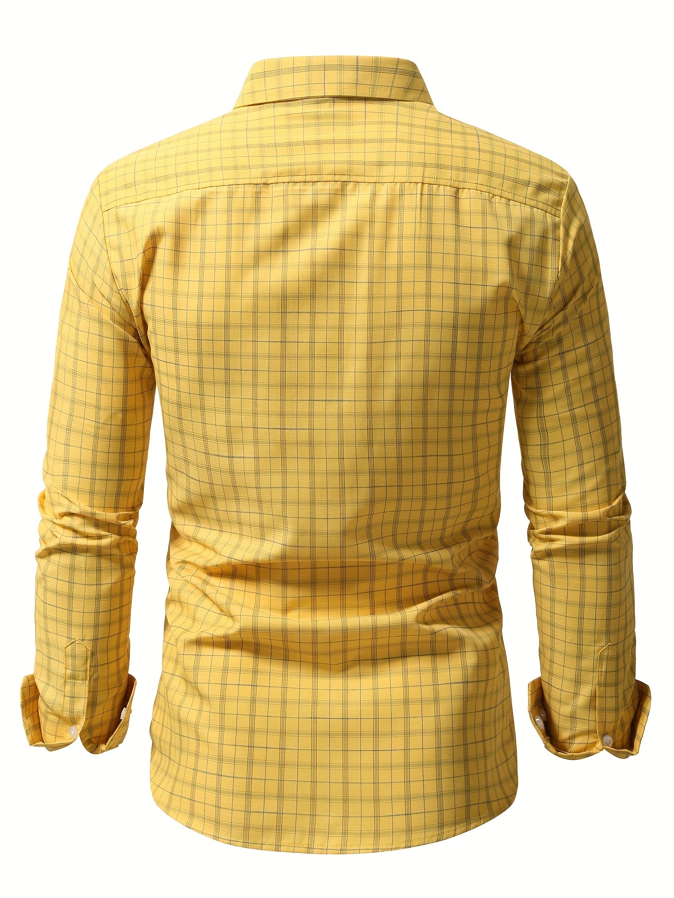 Yellow checkered Men's casual shirt