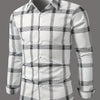 Dim Gray Men's Plaid Shirt Long Sleeve Shirt Trendy Plaid Non-Directional Print Business Casual Top