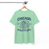White Smoke Chicago Athletic Dept. Tee — Varsity Chi Vintage Sports T‑Shirt