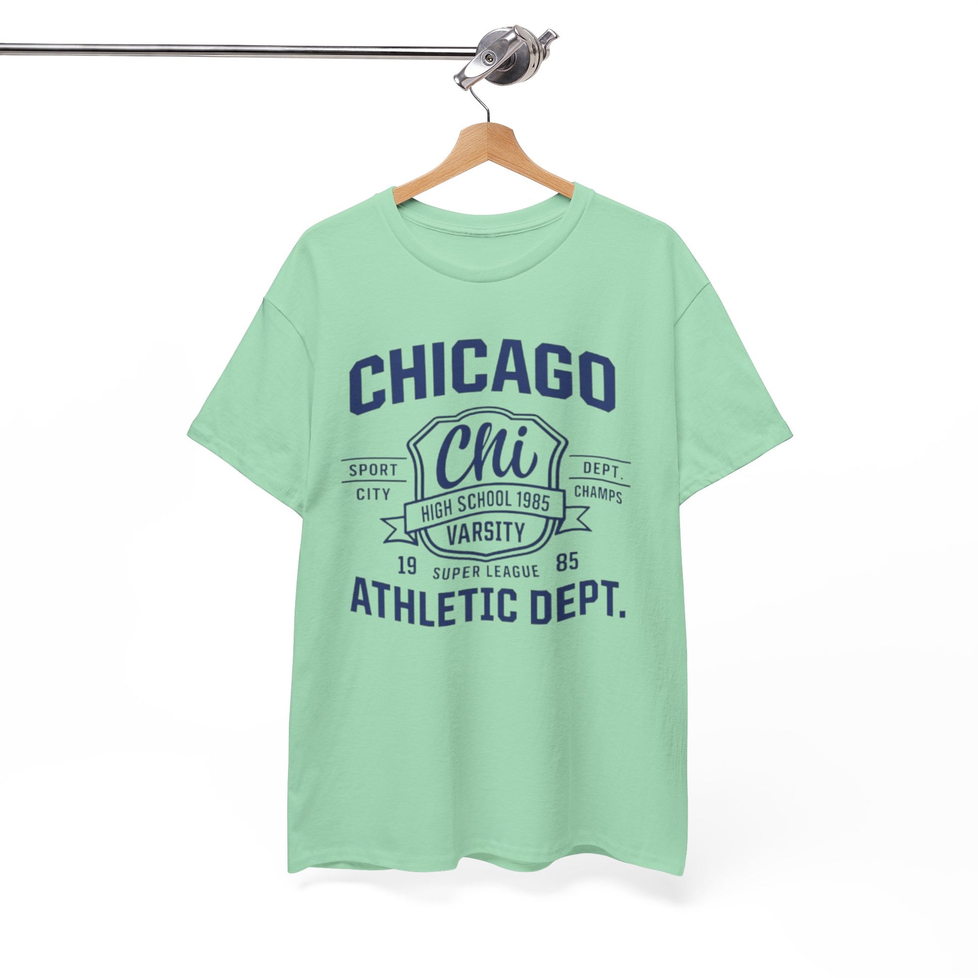 White Smoke Chicago Athletic Dept. Tee — Varsity Chi Vintage Sports T‑Shirt