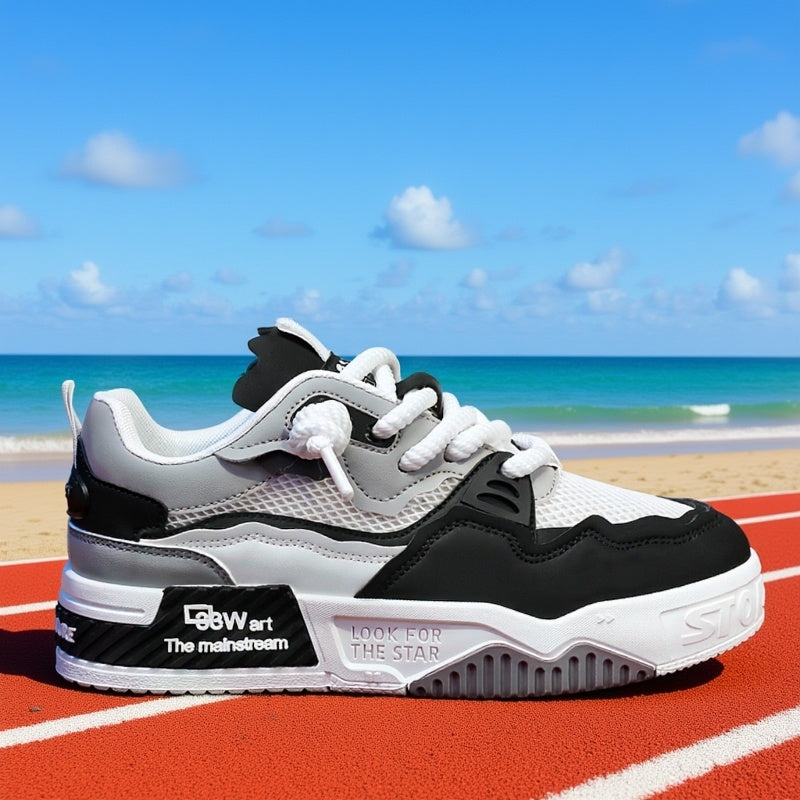 Chocolate Men's Breathable Sneakers for Outdoor Skateboarding, Suitable for All-Season Casual Sports, Fitness Training, Soft-Soled Comfortable Men's Shoes