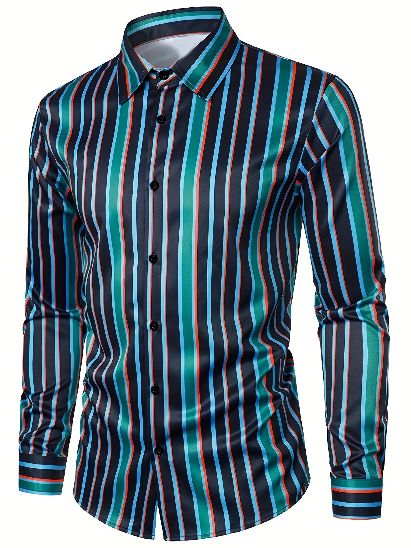 White Smoke Men'S Casual Long-Sleeve Print Shirt, Stylish Classic Striped Top