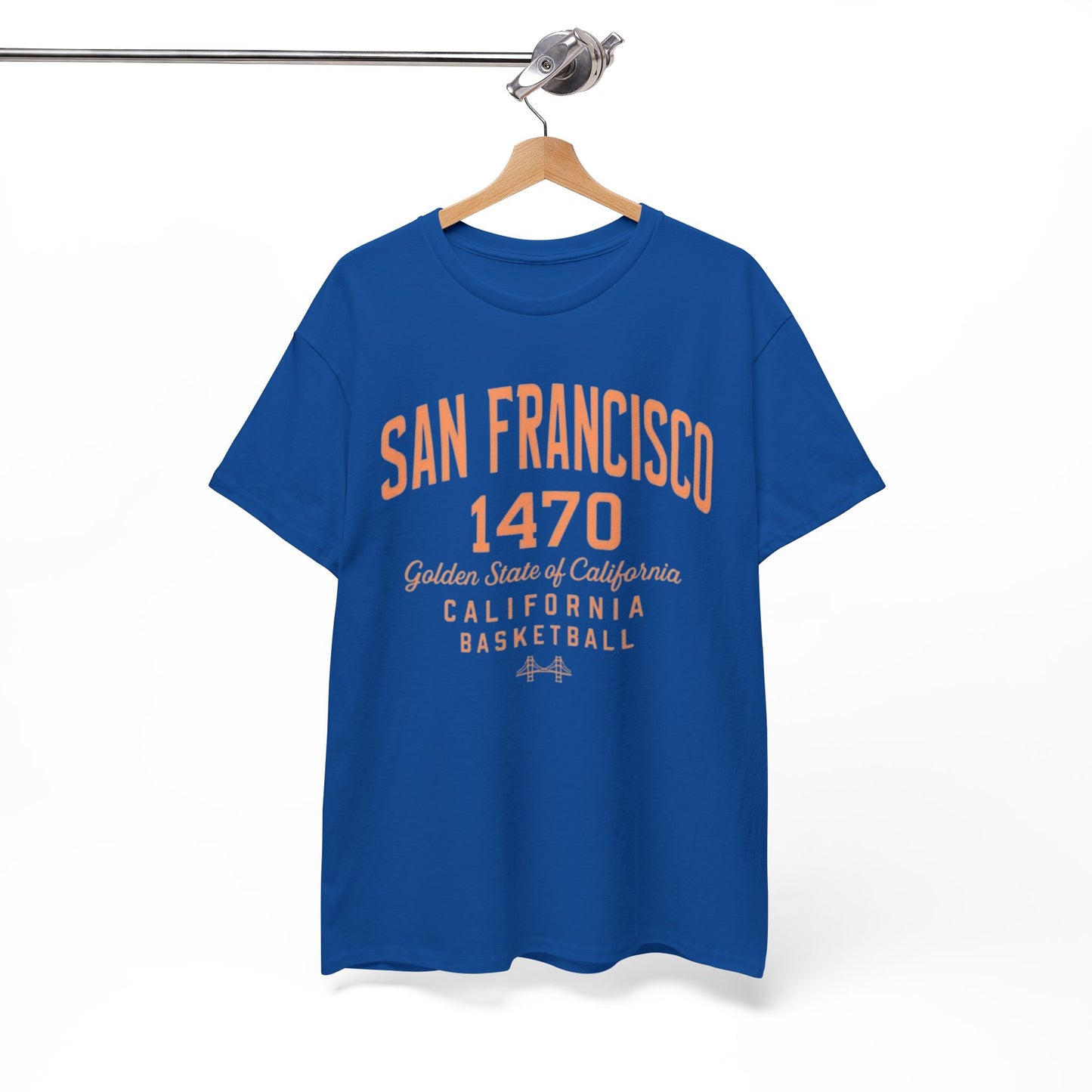 White Smoke San Francisco 1470 Basketball T-Shirt – California Golden State City Streetwear Tee