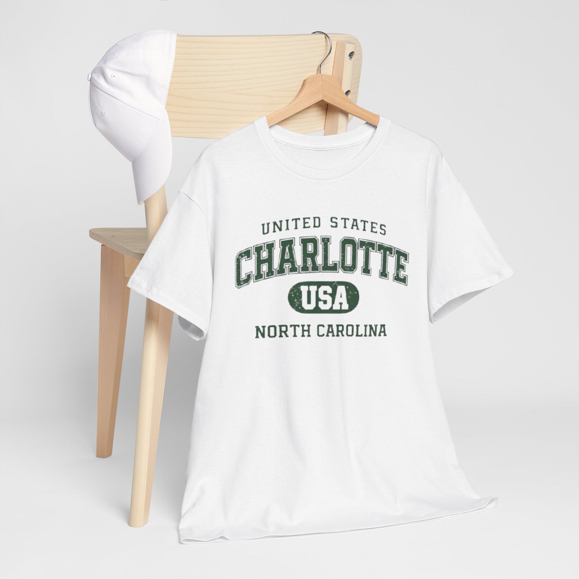 Lavender Charlotte, North Carolina USA Tee — Vintage Collegiate City T‑Shirt