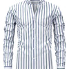 White Smoke Men's Fashion Casual Digital Stripe Long-Sleeve Shirt, Stretch Wrinkle-Resistant Premium Versatile Lightweight Date Shirt