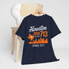 Dark Slate Gray Houston 713 Space City T-Shirt — Houston Skyline & Area Code Tee