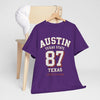 Lavender Austin Texas State 87 Graphic T-Shirt – Vintage Varsity City Streetwear Tee