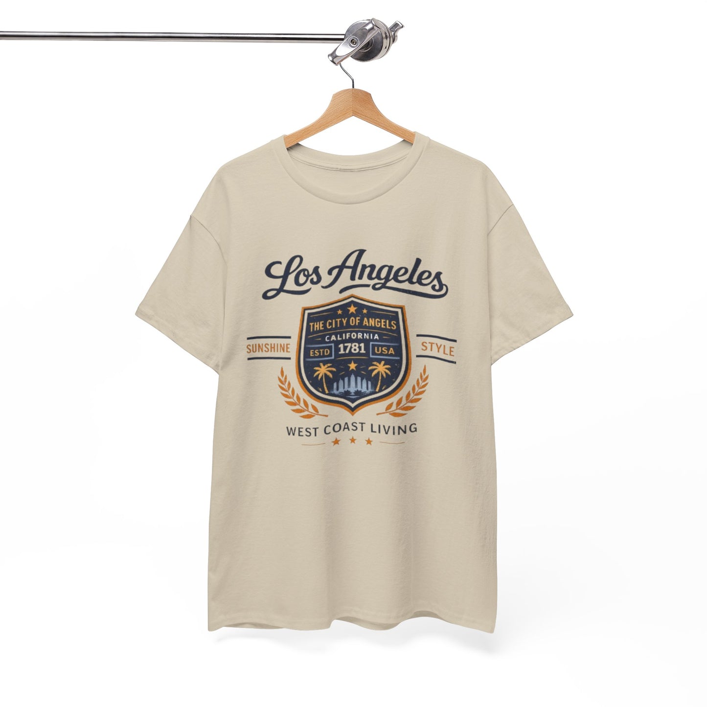 White Smoke Los Angeles Vintage Crest Streetwear T-Shirt – City of Angels West Coast Style