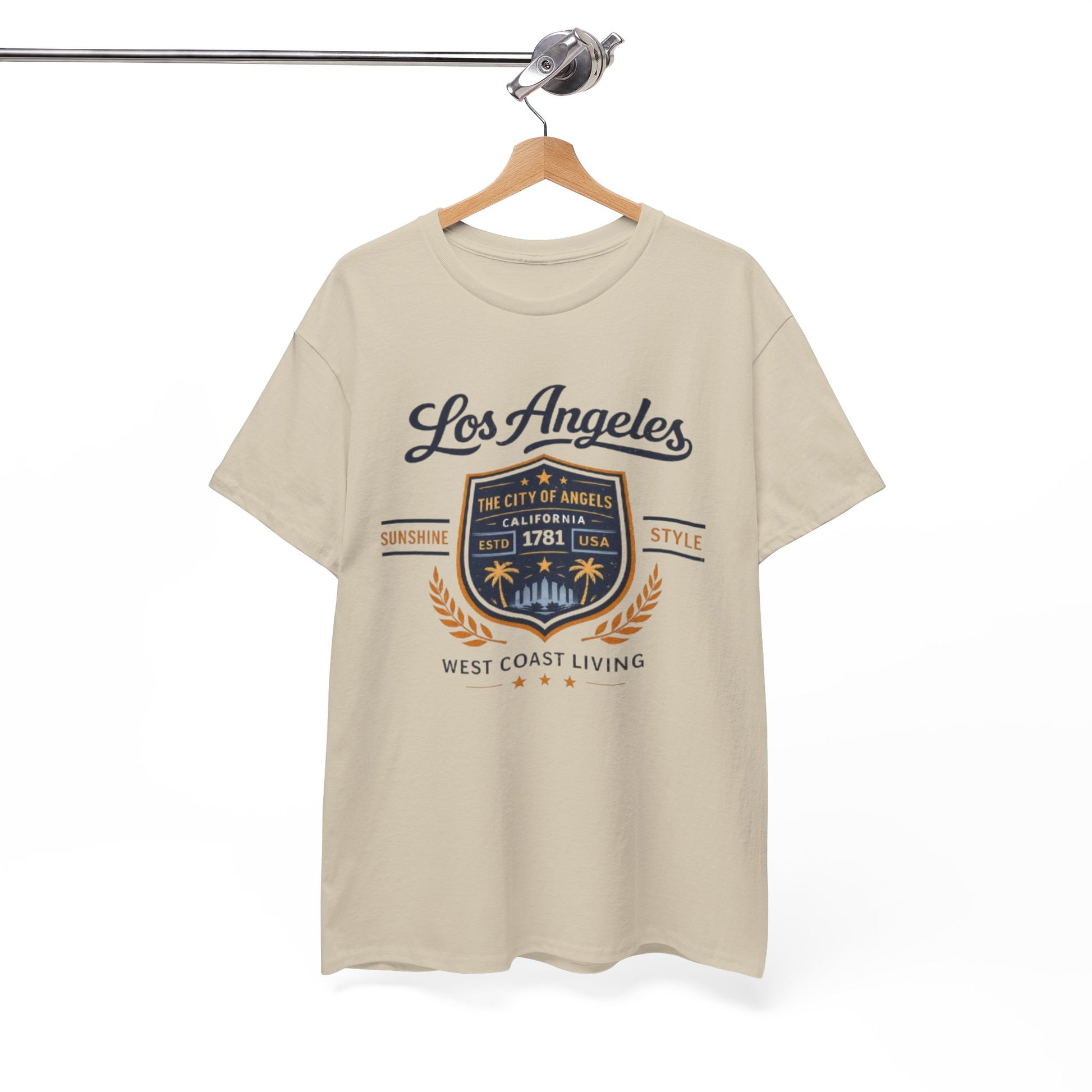 White Smoke Los Angeles Vintage Crest Streetwear T-Shirt – City of Angels West Coast Style