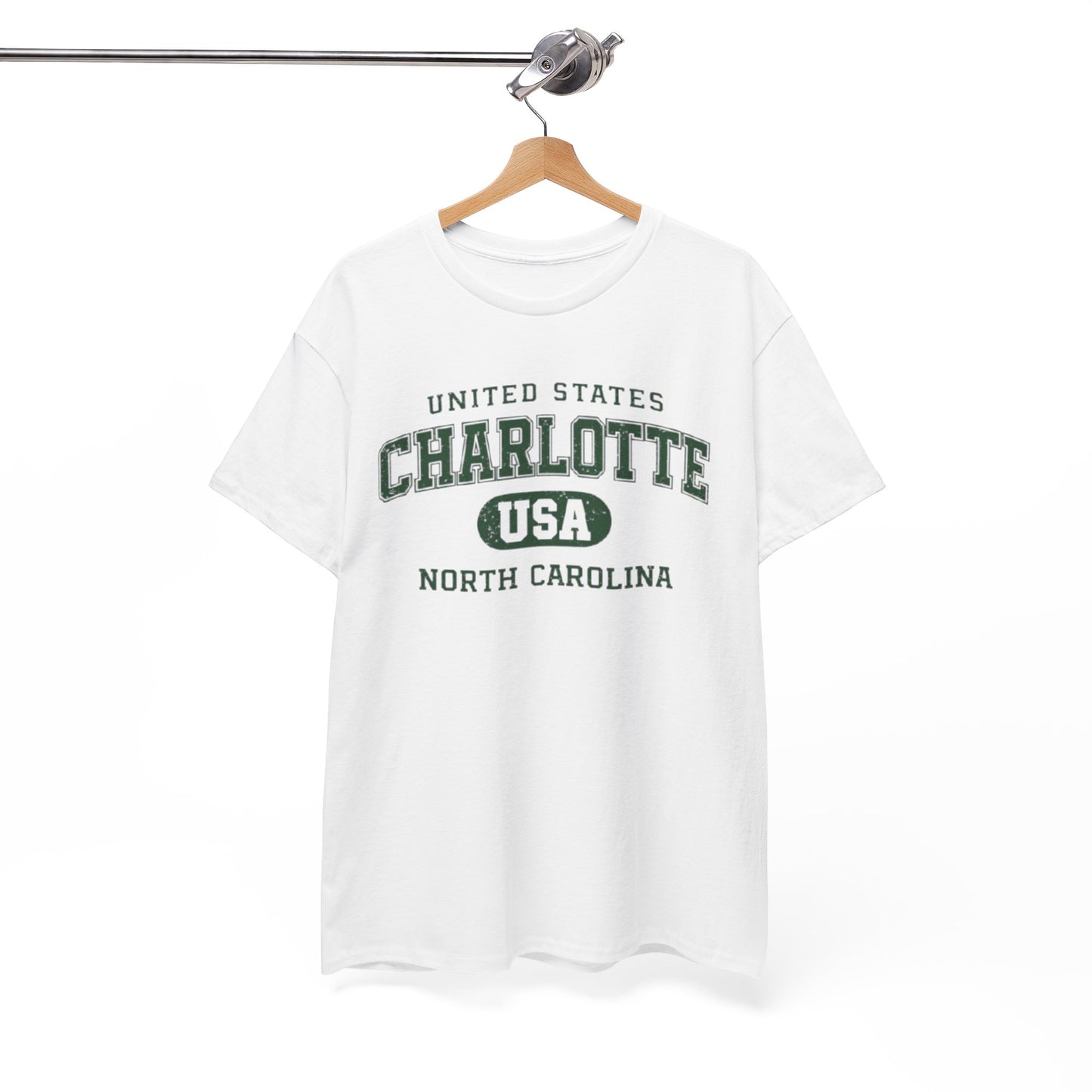 White Smoke Charlotte, North Carolina USA Tee — Vintage Collegiate City T‑Shirt