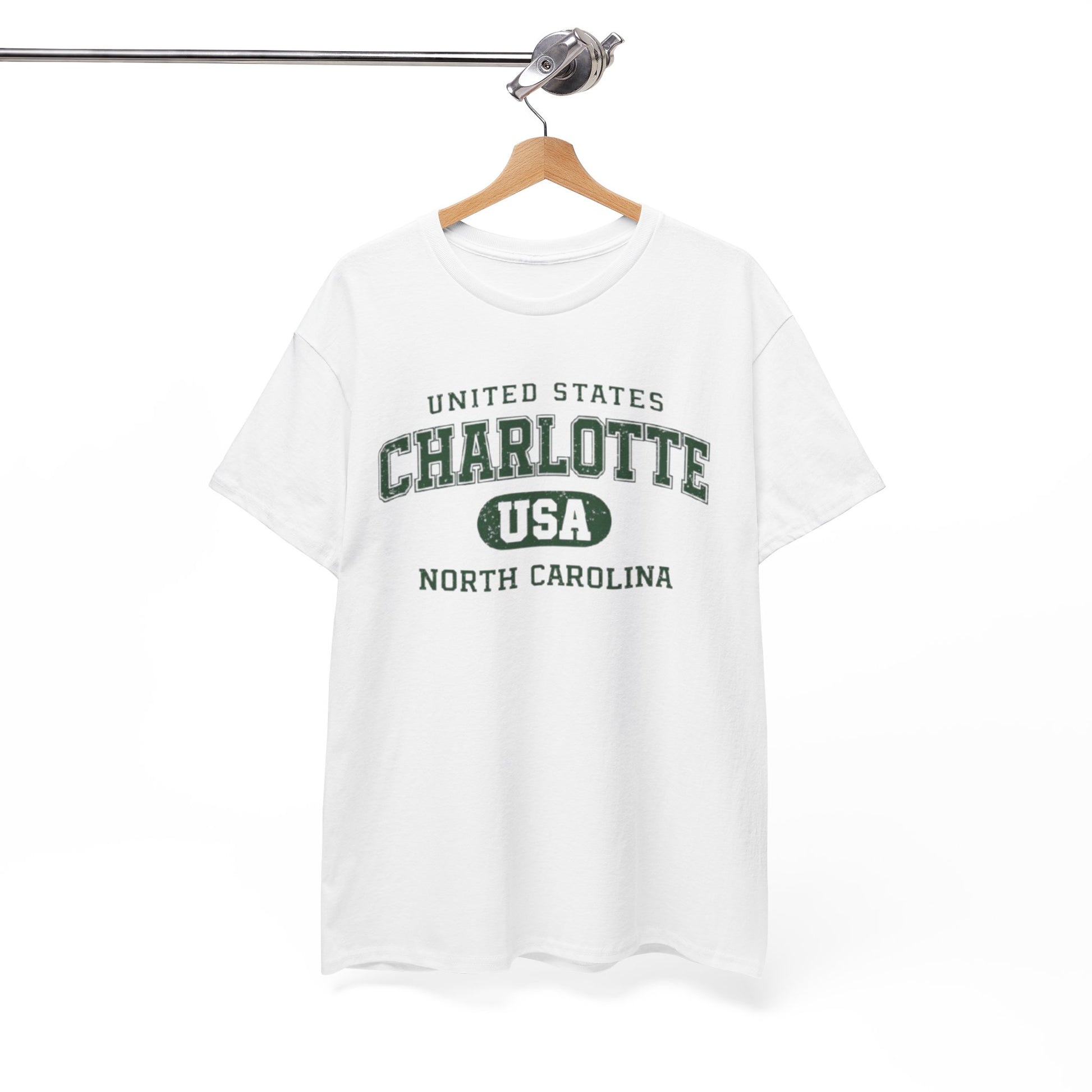 White Smoke Charlotte, North Carolina USA Tee — Vintage Collegiate City T‑Shirt