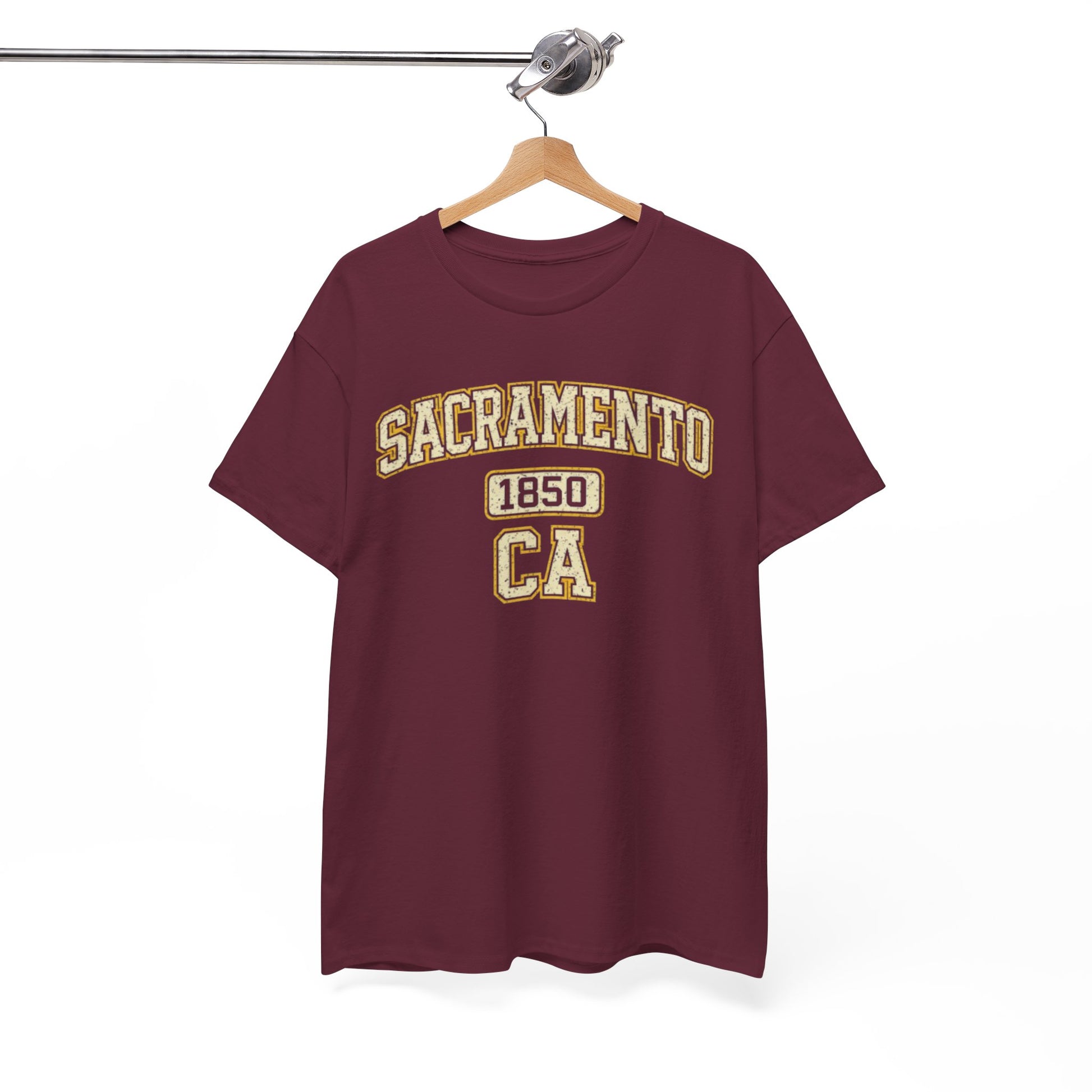 White Smoke Sacramento 1850 CA T-Shirt — Vintage Collegiate City Tee