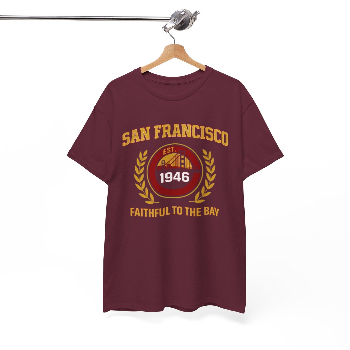 White Smoke San Francisco football  "Faithful to the Bay" T-Shirt — Vintage Golden Gate Crew Tee
