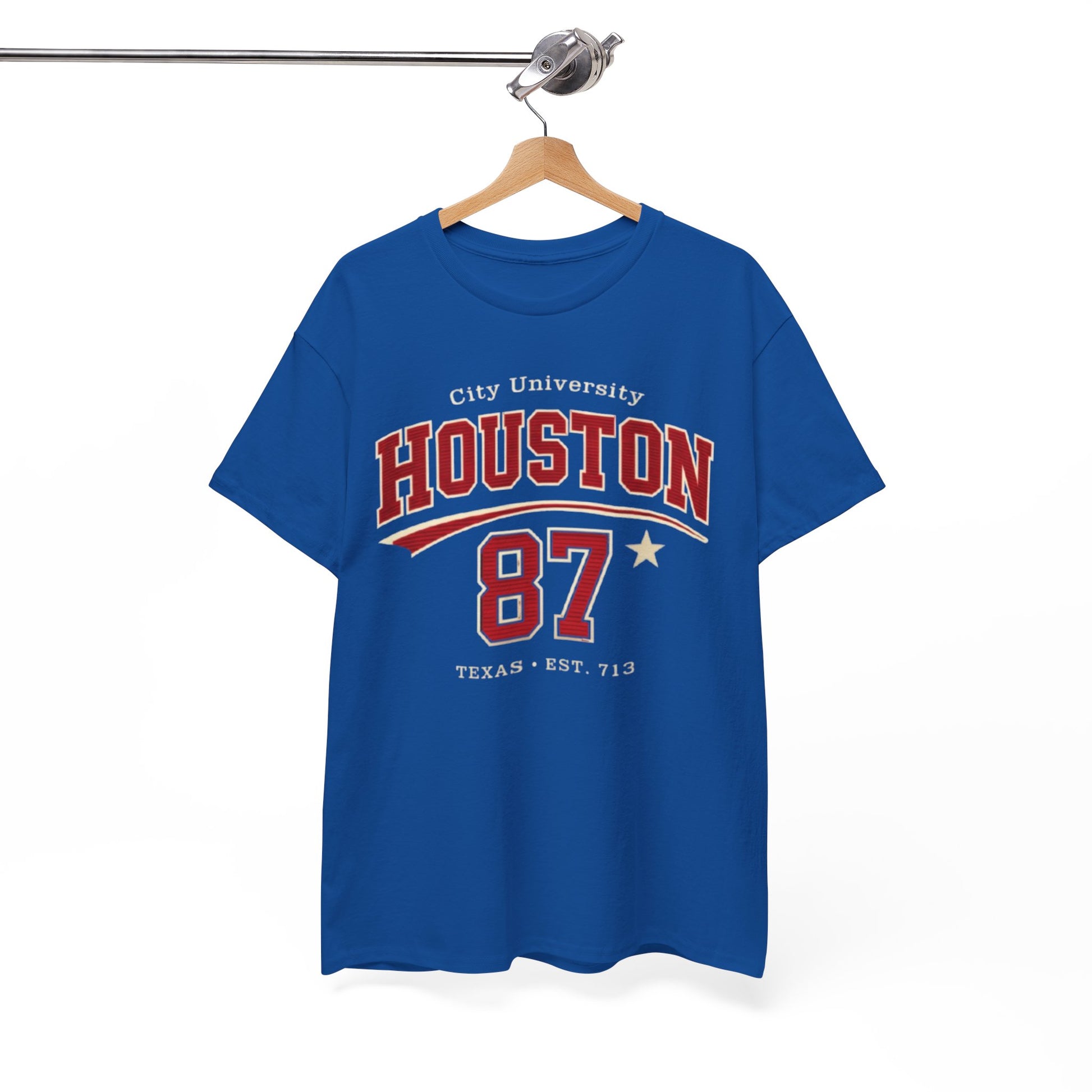 White Smoke Houston 87 City University Tee — College Vintage Style T-Shirt