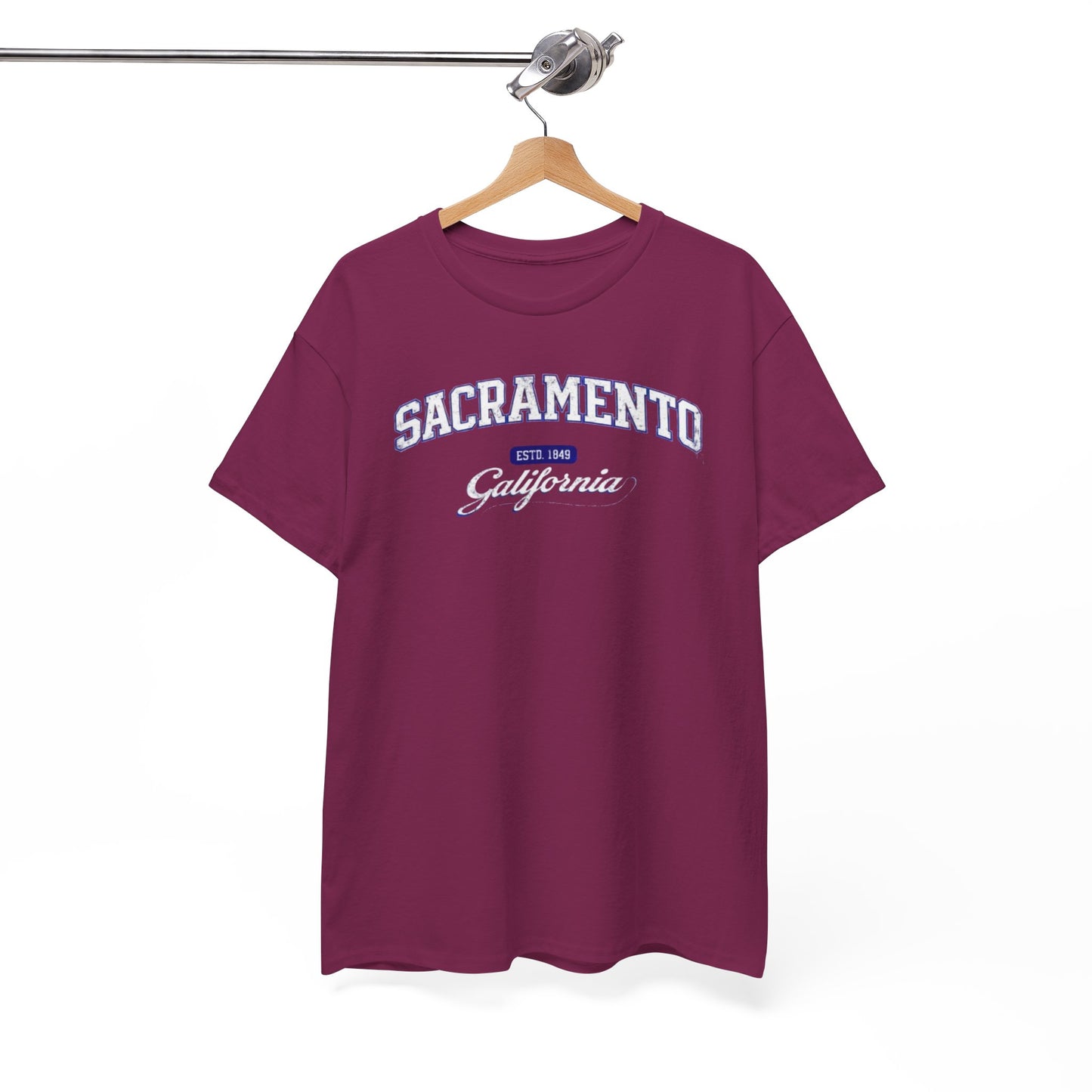 White Smoke Sacramento California Tee — Vintage Collegiate City Shirt