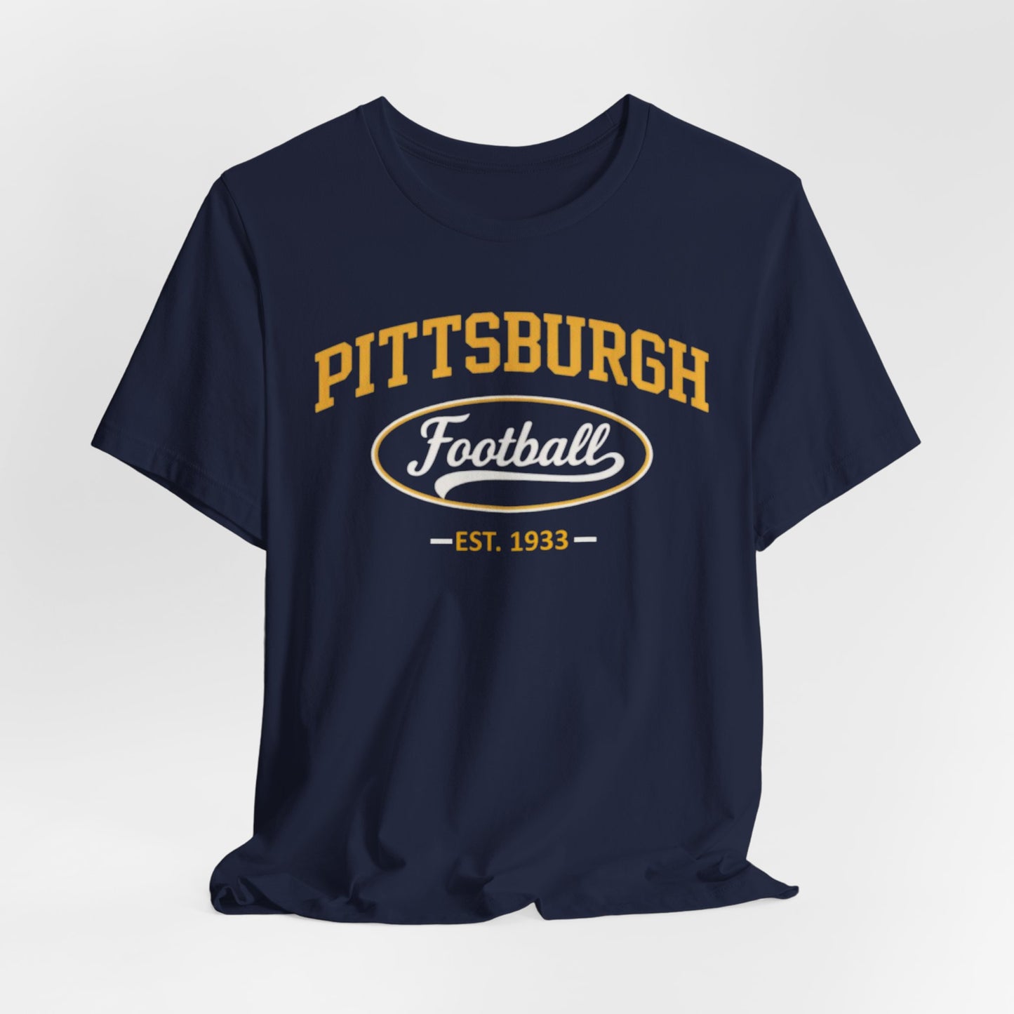 Dark Slate Gray Pittsburgh Football Tee - Vintage Est. 1933 College Sports T-Shirt