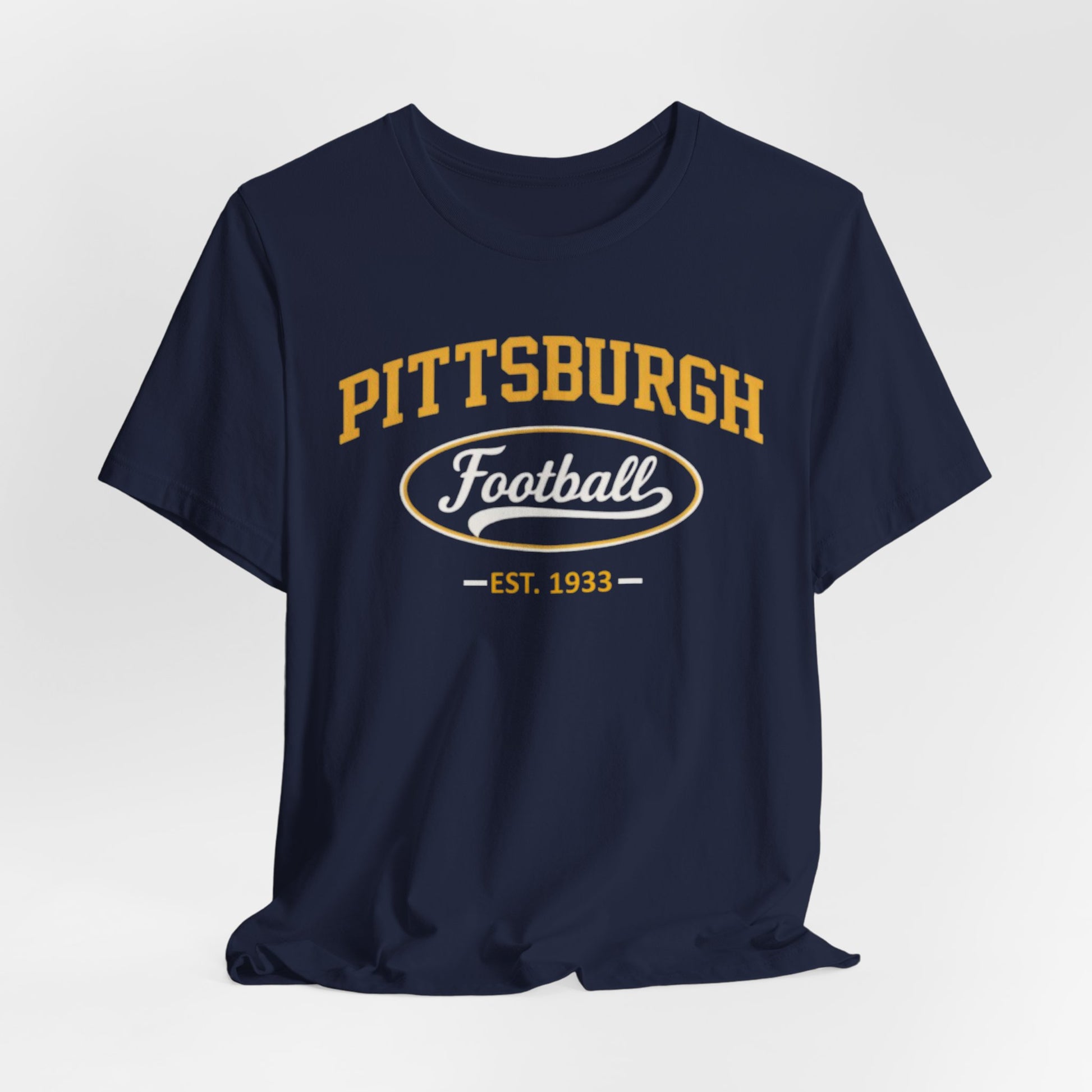 Dark Slate Gray Pittsburgh Football Tee - Vintage Est. 1933 College Sports T-Shirt
