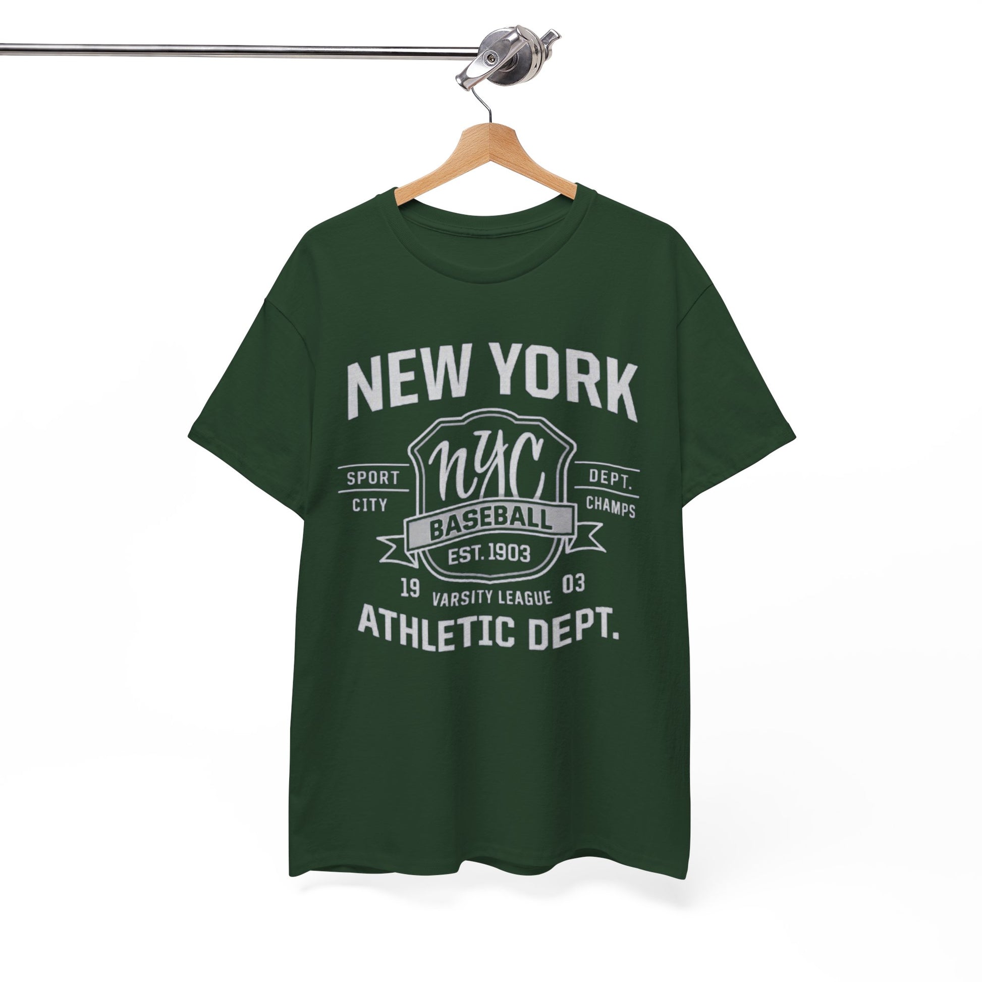 White Smoke New York NYC Baseball Athletic Dept. T‑Shirt — Vintage Varsity Sports Tee