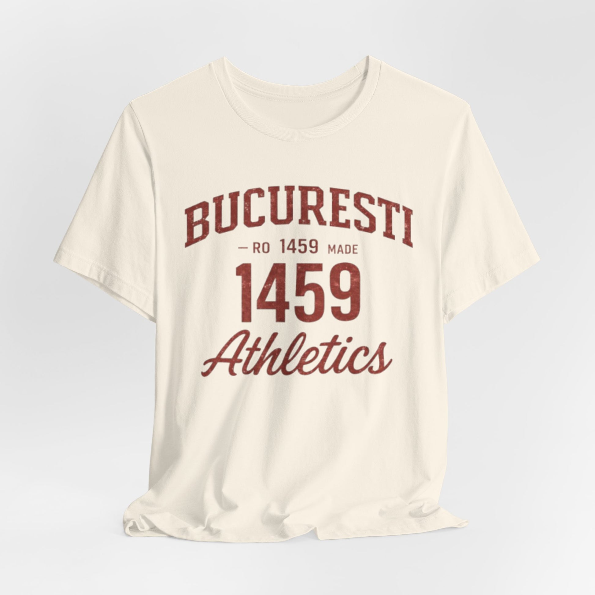 Antique White Tricou Atletism București 1459 stil universitar