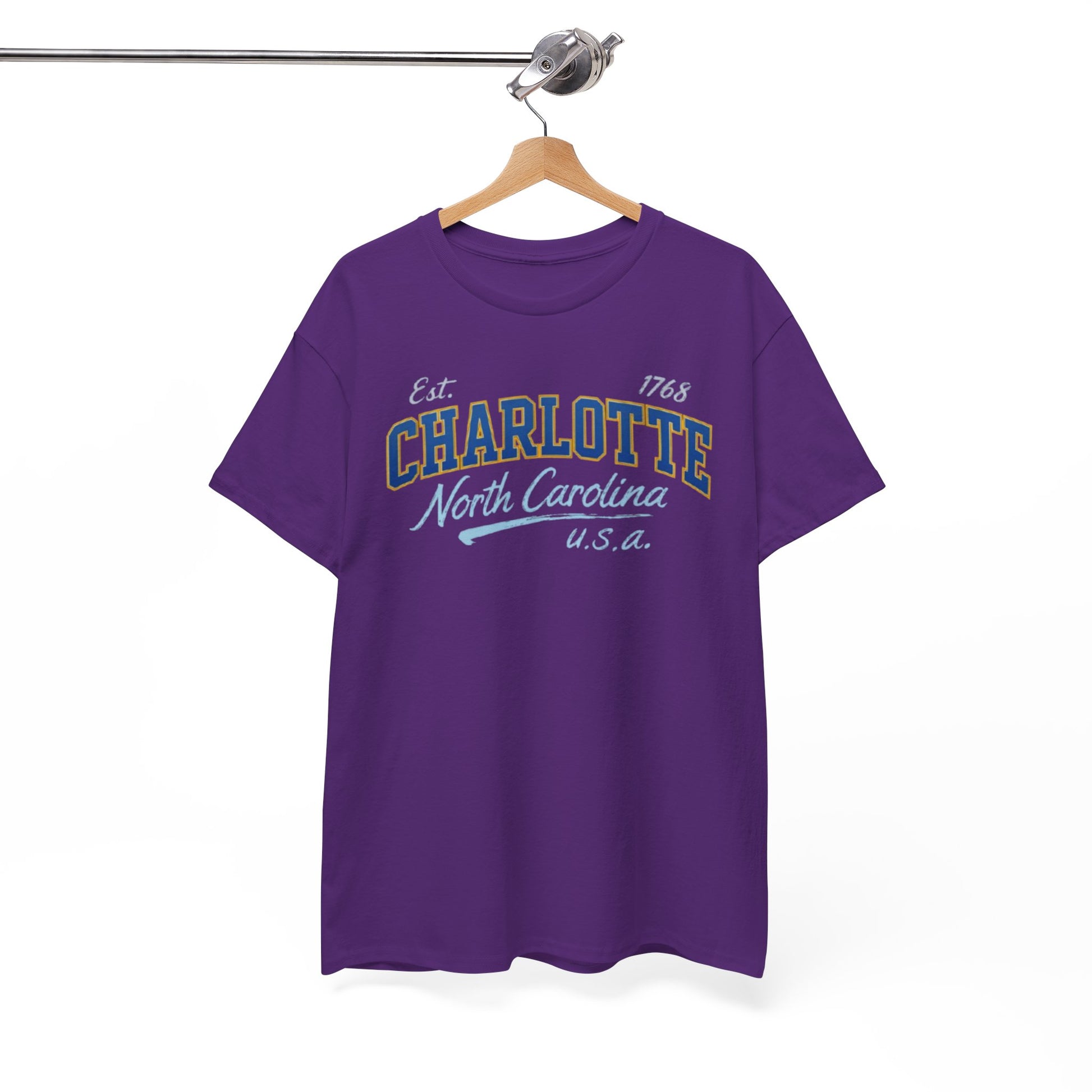 White Smoke Charlotte North Carolina USA Est 1768 T Shirt – Varsity College Style Graphic Tee