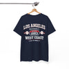 White Smoke Los Angeles Baseball Tee — West Coast "Since 1883" Vintage Sport T‑Shirt