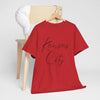 Firebrick Kansas City Script Tee — Minimalist City Name T‑Shirt