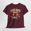 Dark Slate Gray Chicago 1987 Vintage Sports T-Shirt – Retro Baseball and Football Graphic Tee