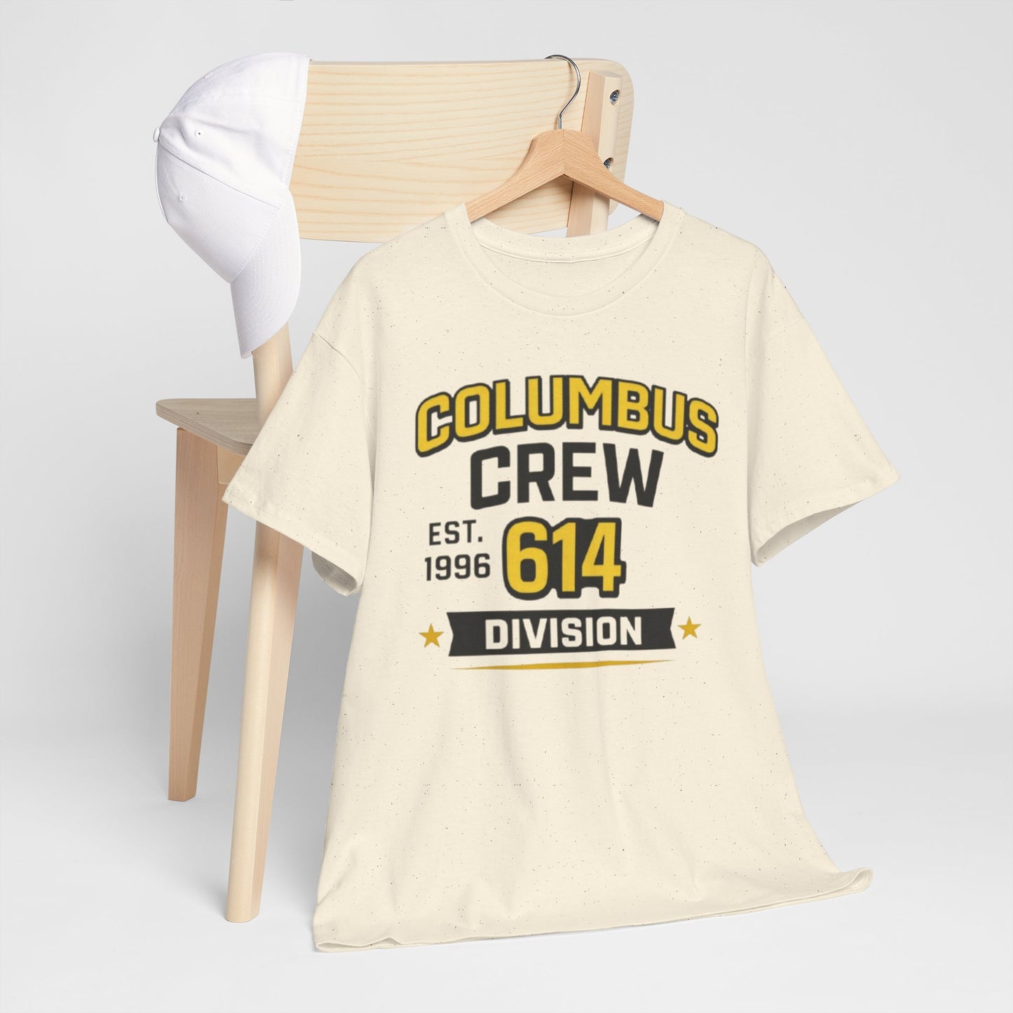 Antique White Columbus Crew 614 Division T-Shirt — EST. 1996 Supporter Tee