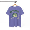 White Smoke Boston Basketball Tee - "The Hub" Vintage City Hoops Shirt