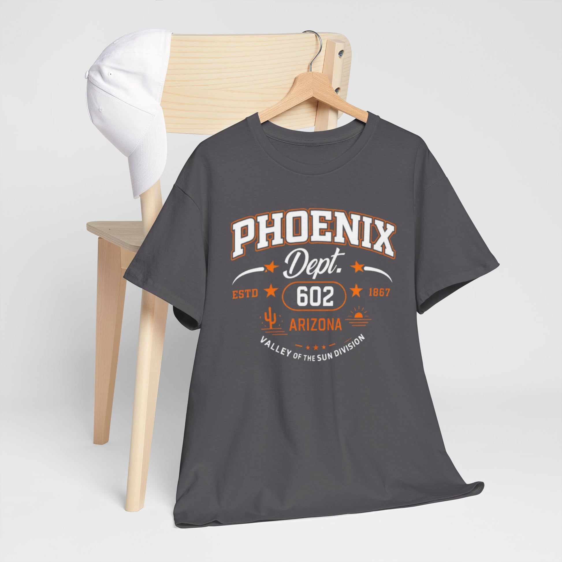Dim Gray Phoenix Dept. 602 Arizona T-Shirt — Valley of the Sun Vintage Tee