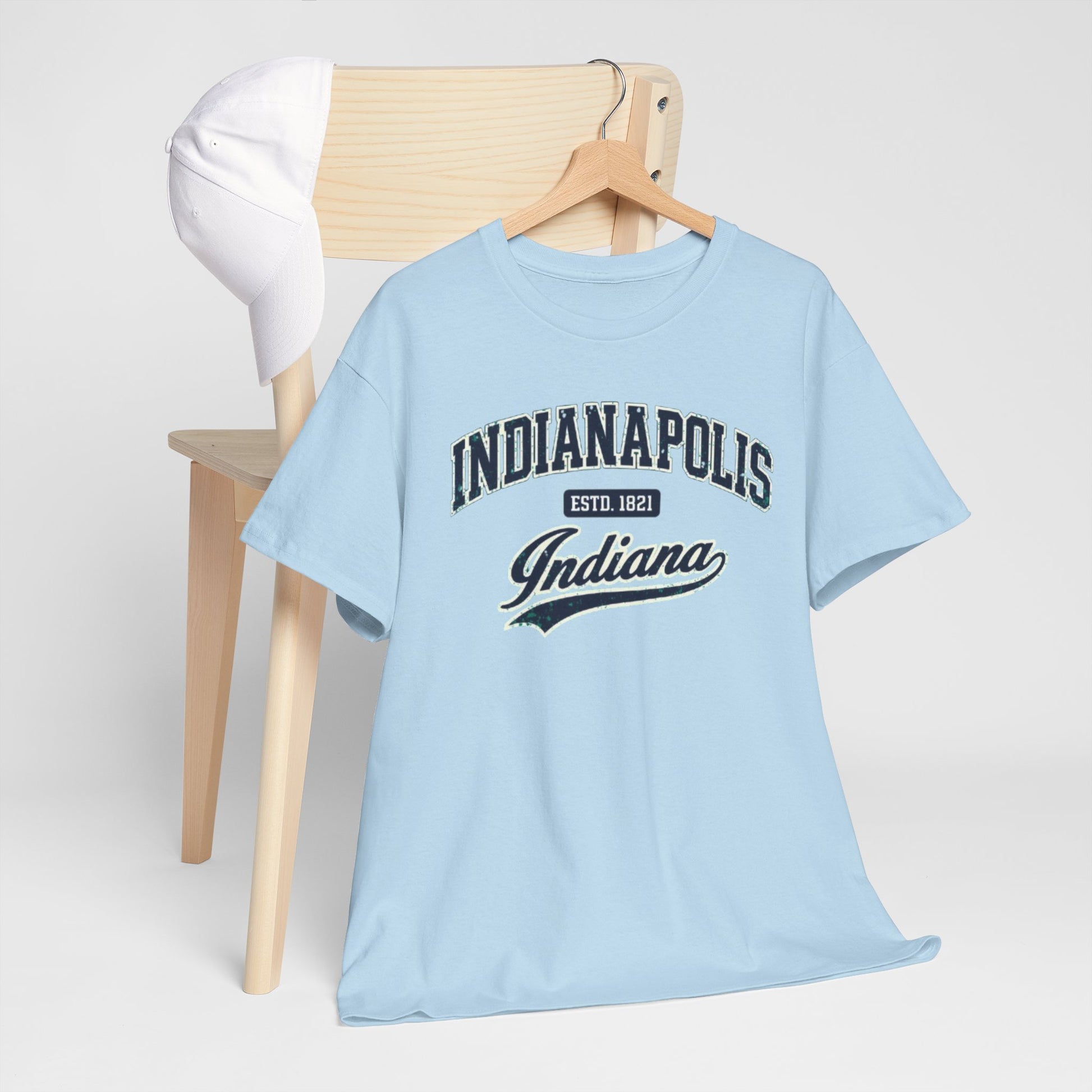 Light Blue Indianapolis Shirt Vintage Script Tee Indianapolis Indiana T Shirt Retro City Shirt