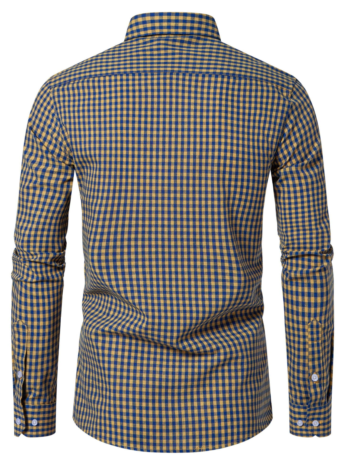 Men's Plaid Button- Shirt, Regular Fit, Long Sleeve, Casual Business Shirt