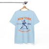 White Smoke New York Baseball League Tee — Vintage 1962 Batter Graphic Shirt