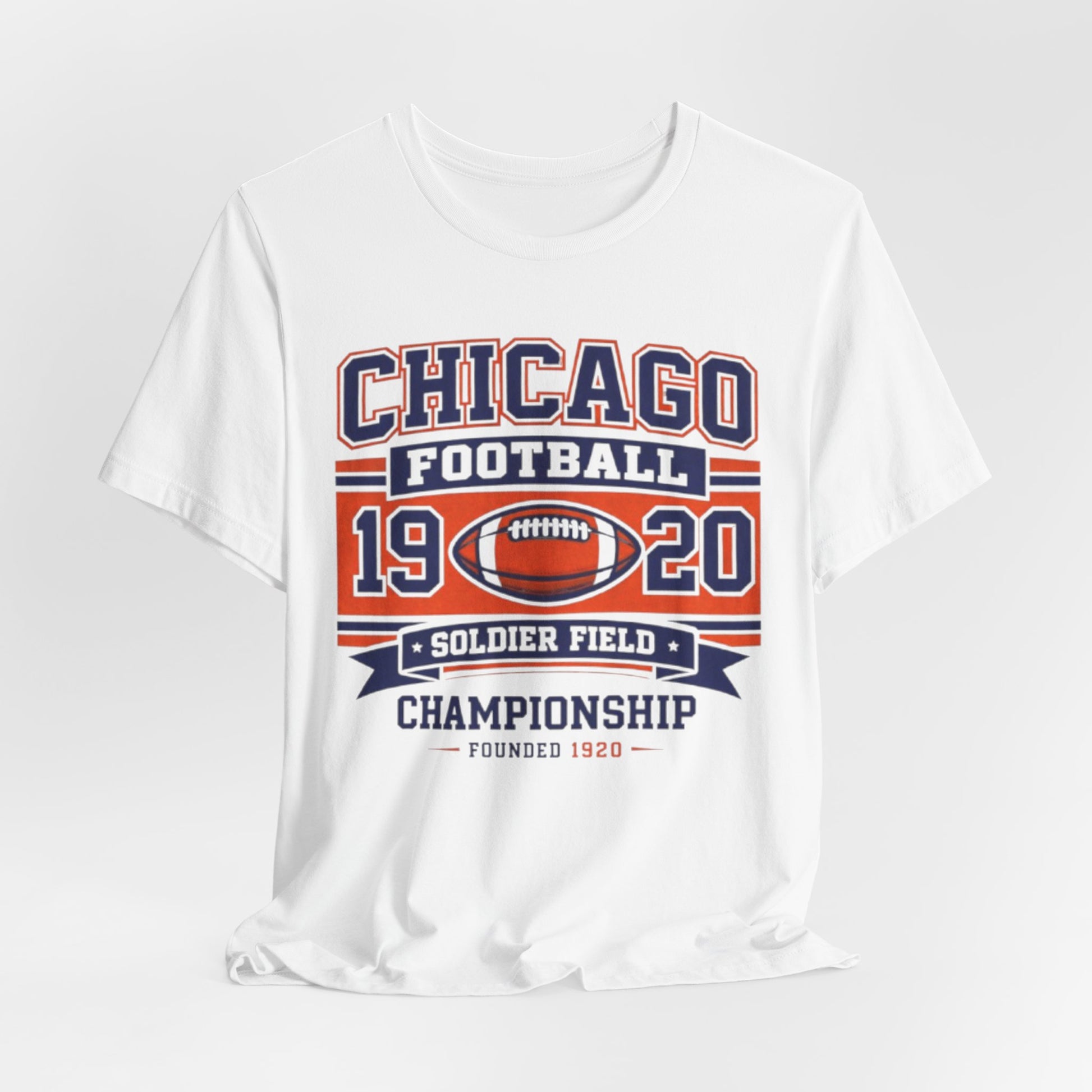 Lavender Chicago Football 1920 Championship Tee — Soldier Field Vintage Sports T‑Shirt