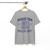 White Smoke Houston Athletic Dept. T-Shirt — USA Texas 1990 Vintage Collegiate Tee