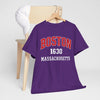 Lavender Boston 1630 Massachusetts T-Shirt College style Retro campus tee